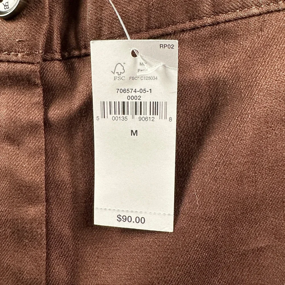 Banana Republic Pants‎ Womens M Tapered High-Rise Linen Blend Ankle Brown Casual